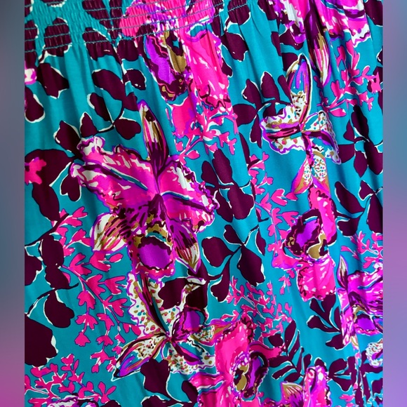 NWT LILLY PULITZER HOLLOWAY ELBOW SLEEVE MIDI DRESS XL 💗💙💜 - Picture 4 of 4